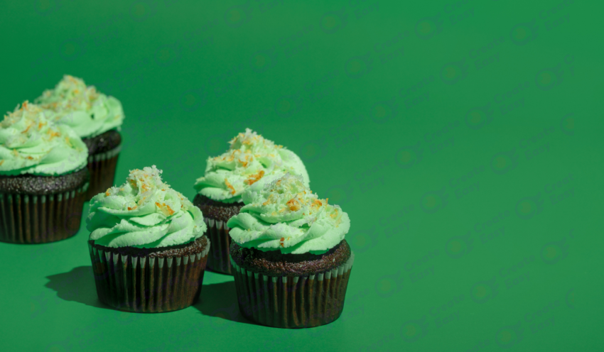 Green Cupcakes color texture background
