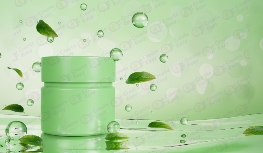 Green Cosmetic Jar color texture background