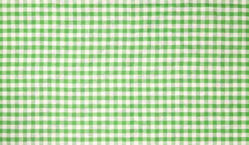 Green checkered tablecloth color texture background