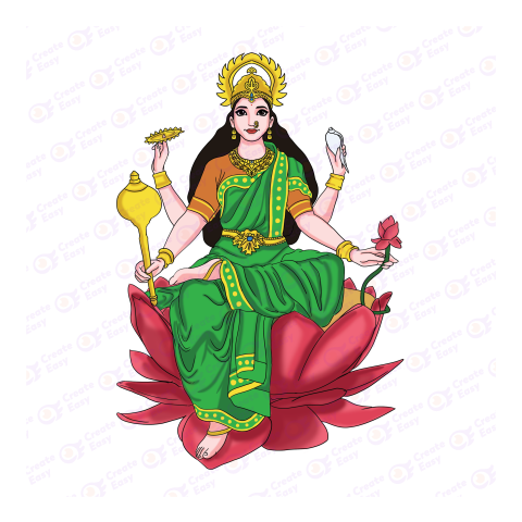 Laxmi devi vector art createeasy png