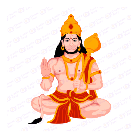 Lord Hanuman avatar vector createeasy png
