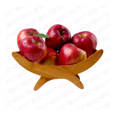 Fresh Red Apples in Wooden Basket – PNG Transparent Image