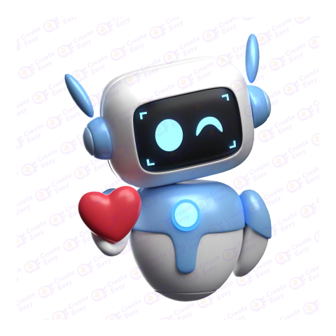 Robot Giving Heart free 3D png image