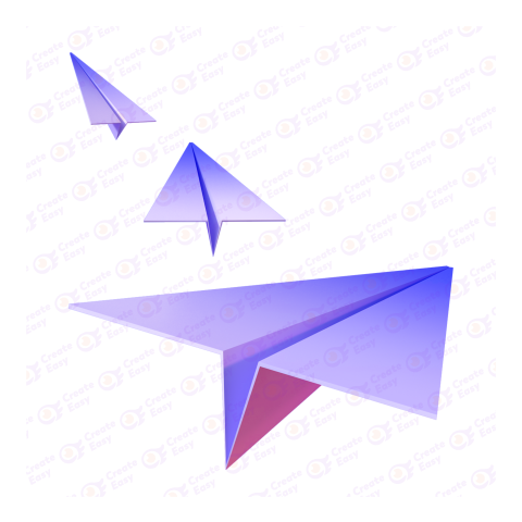 Paper plane free 3d png image