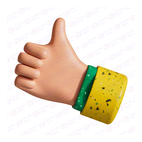 Thumb up free 3d png image