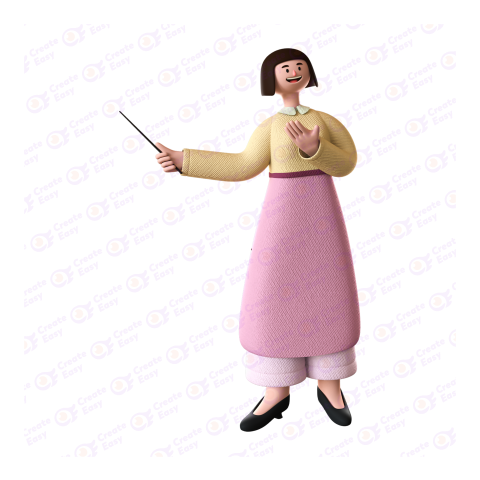 Educator Character free 3d png image