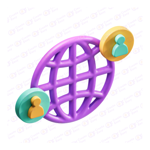 Globe link free 3d png image