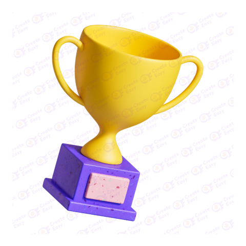 Yellow Trophy free 3d png image