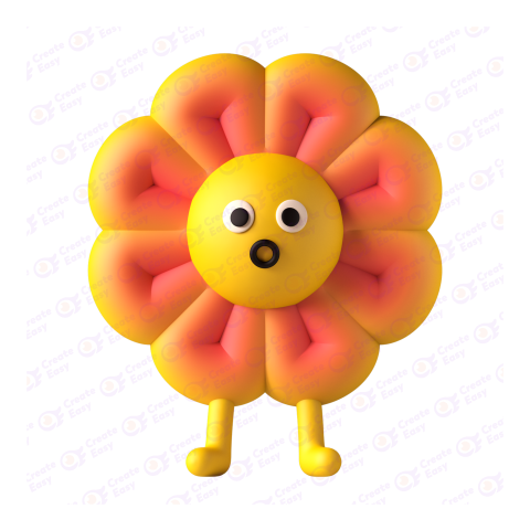 Orange Flower free 3d png image