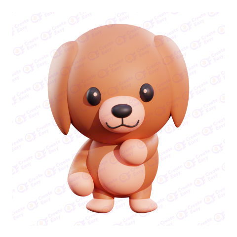 Dog illustration free 3d png image