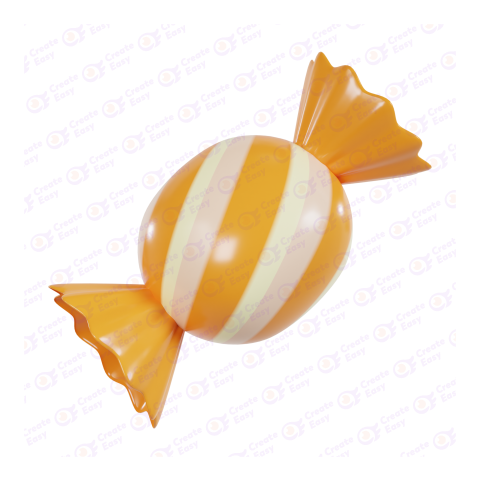 Orange and white candy free 3d png image