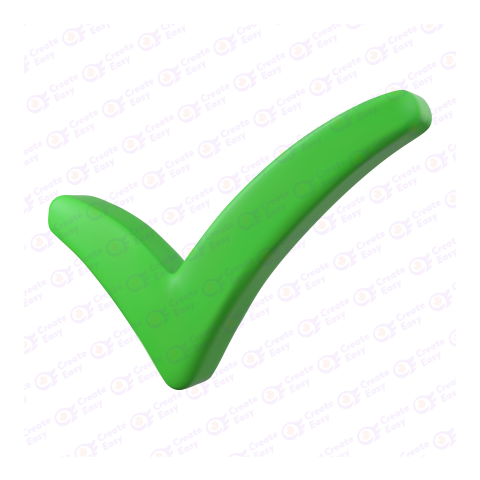 Green check mark free 3d png image