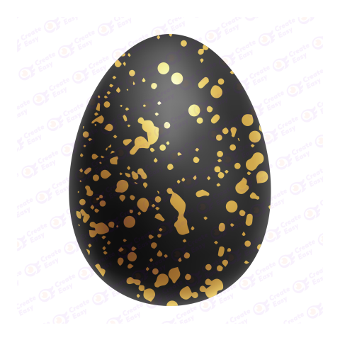 Golden and black easter egg free 3d png image
