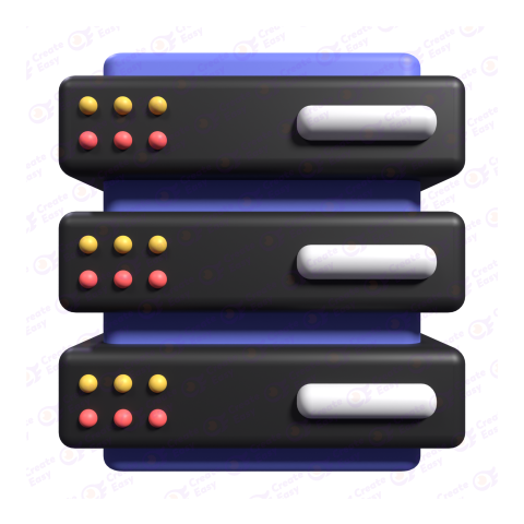 Blue Server Stack free 3d png image