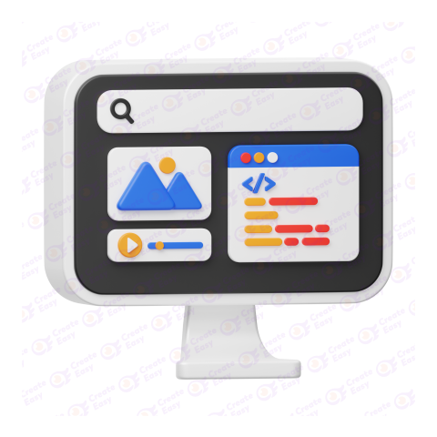 Web Coding 3D Illustrations free png image