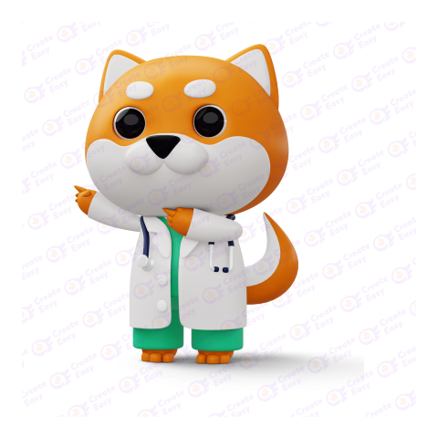 Cute Doctor Dog 3d free png image