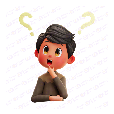 A Boy Thinking Questions Free 3d png image