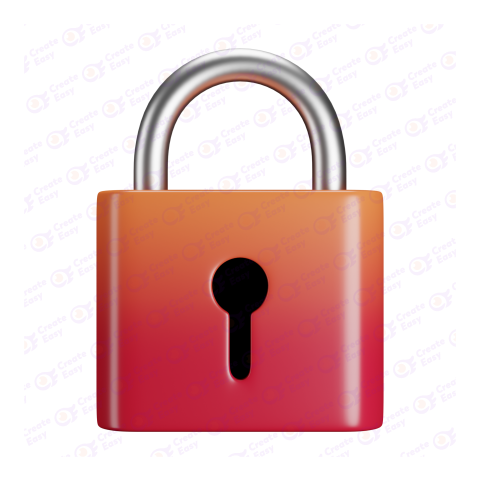 Security lock free 3d png image