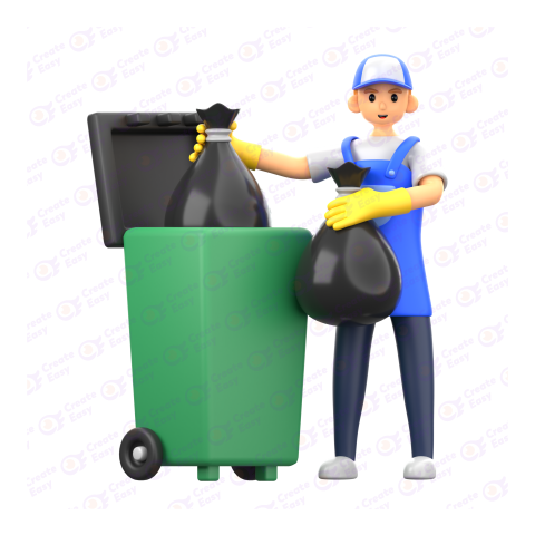 Throw Garbage Free 3d png image