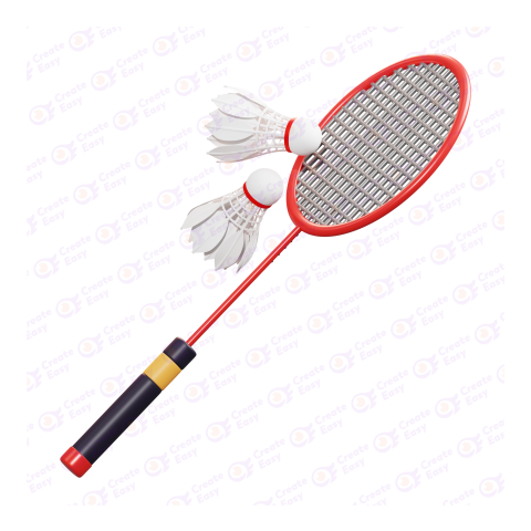 Badminton Racket Free 3d png image