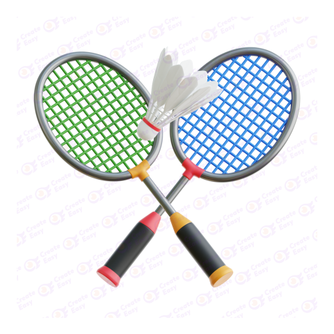 Badminton Racket Free 3d png image