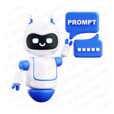 Robot Prompt Free 3d png image