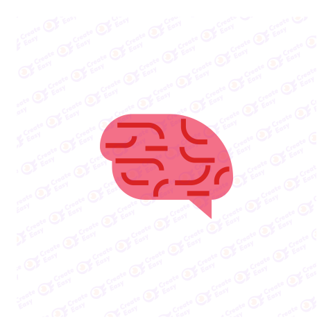 Brain Flat geometric management icon