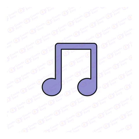 Music Note Flat geometric management icon