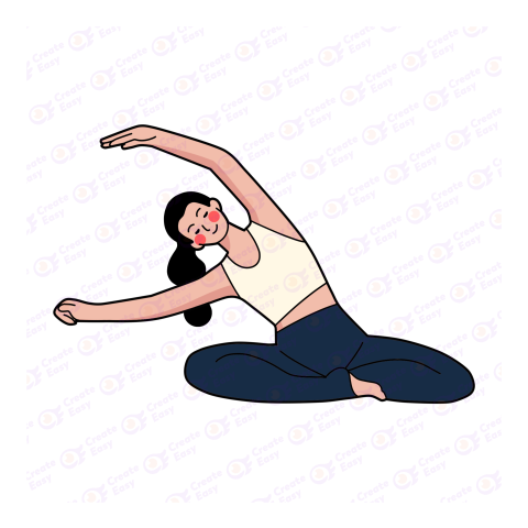 Woman doing yoga exercises Flat geometric management icon