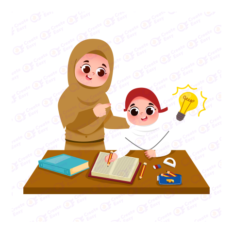 Girl learning to read Flat geometric management icon