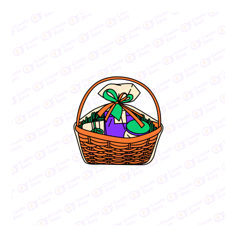Wicker Gift Basket Illustration Flat geometric management icon