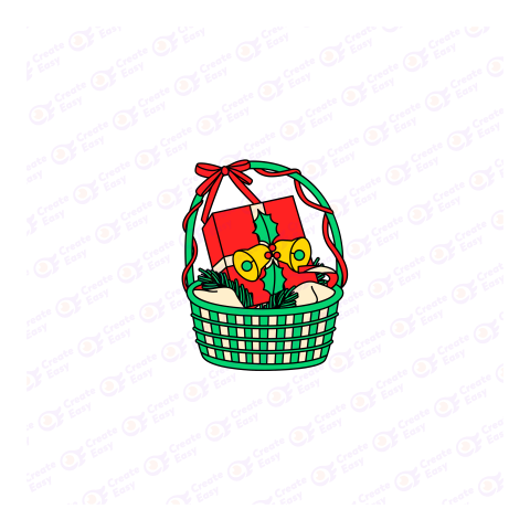 Celebrate Christmas with Christmas basket Flat geometric management icon