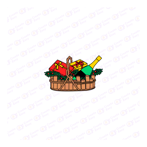 Celebrate Christmas basket Flat geometric management icon