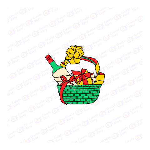 Celebrate Christmas basket Flat geometric management icon