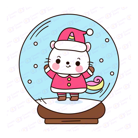 Santa unicorn in Christmas ball Flat geometric management icon