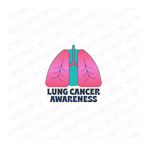 Lung cancer awareness Flat geometric management icon