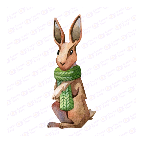 Watercolor Rabbit Flat geometric icon png image