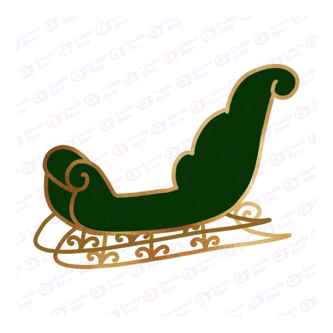 Green Luxury Santa Sleigh Flat geometric icon png image