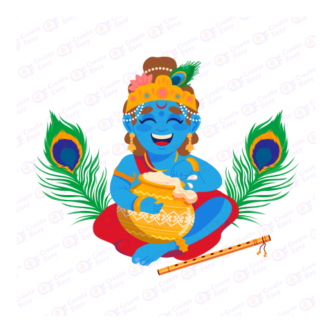 Lord Krishna Flat geometric icon png image