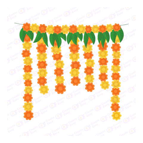 Marigold Garland Flat geometric icon png image