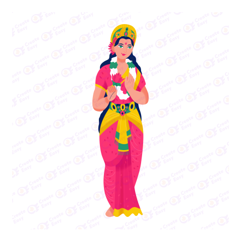 Goddess Parvati Flat geometric icon png image