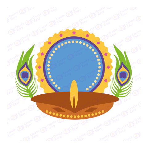Peacock Diwali Flat geometric icon png image