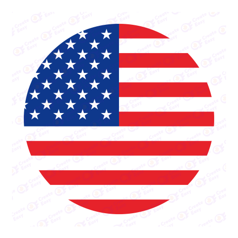 Flag of the United States Flat geometric icon png image