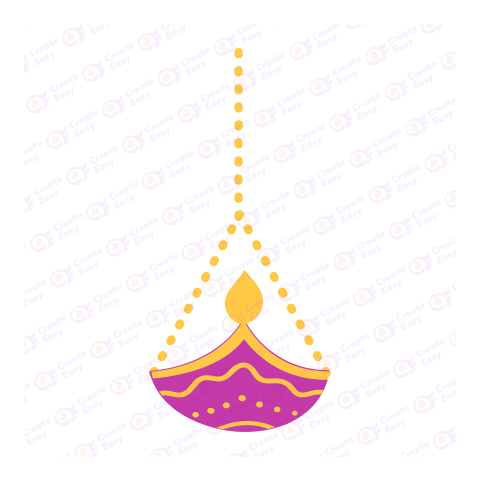 Hanging Diya Lamp Flat icon free png image