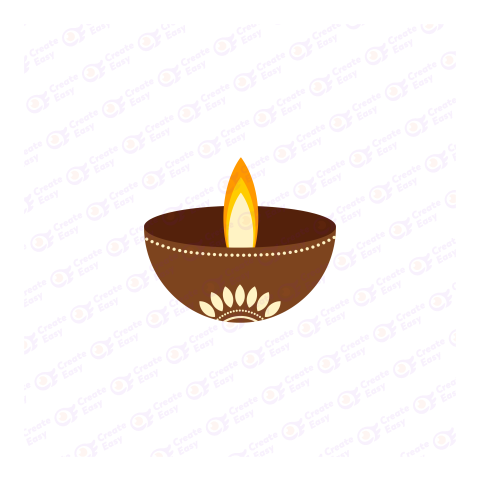 Diwali Diya Lamp Flat icon free png image