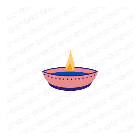 Pink Diwali festival lamp Flat icon free png image