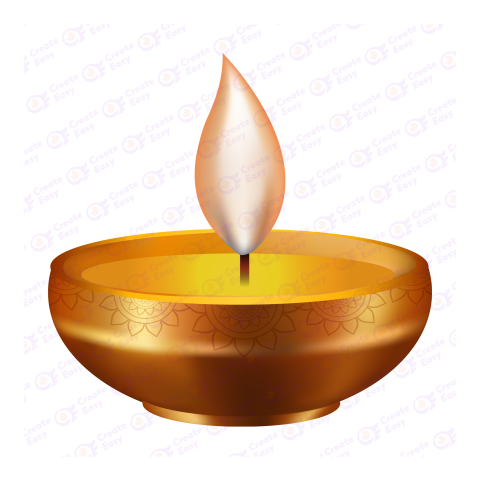 Happy Diwali Burning Diya Flat icon free png image