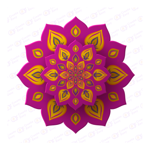 Rotating Indian Rangoli for Diwali Festival of Lights Flat icon free png image