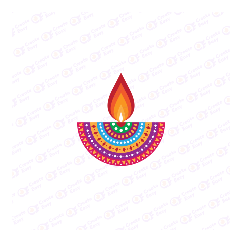 Happy Diwali Illustration template Flat icon free png image