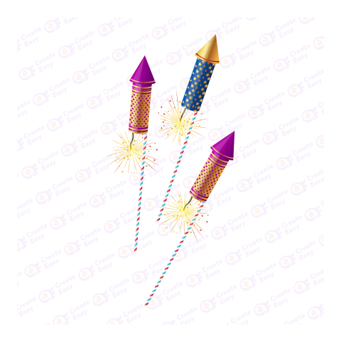 Fireworks Rocket Set. Pyrotechnics for the Party Flat icon free png image